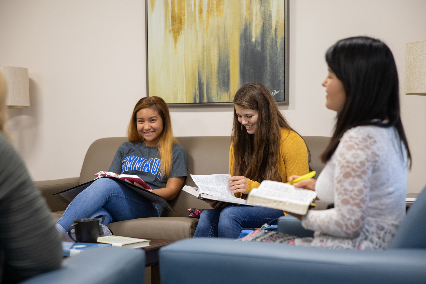 Emmaus students studying the Bible together