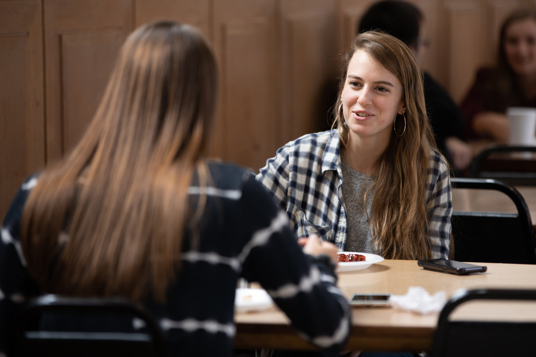 Emmaus students in the campus dining hall