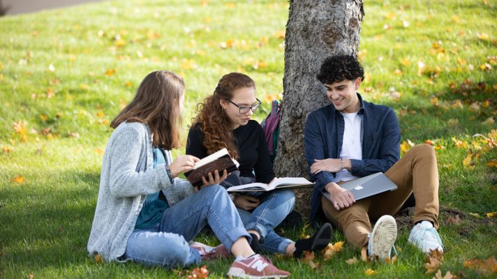 Emmaus students studying outside
